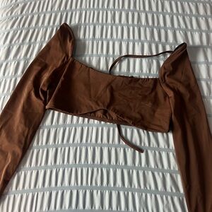 Brown shein going out top size small